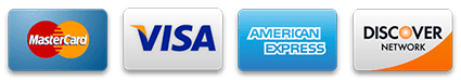 Visa, Mastercard, American Express and Discover accepted at checkout