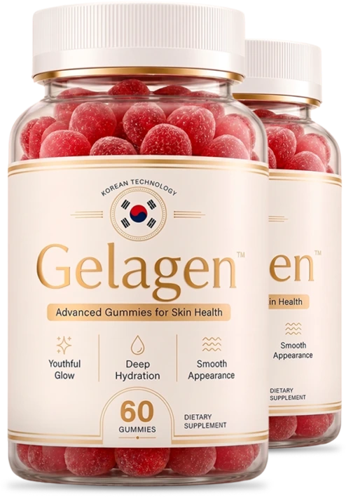 2 Bottles of Gelagen advanced gummies for skin health