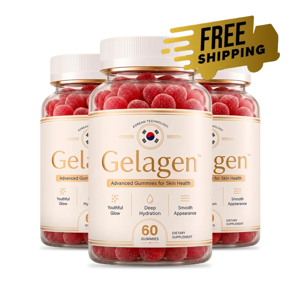 3 Bottles of Gelagen advanced gummies for skin health