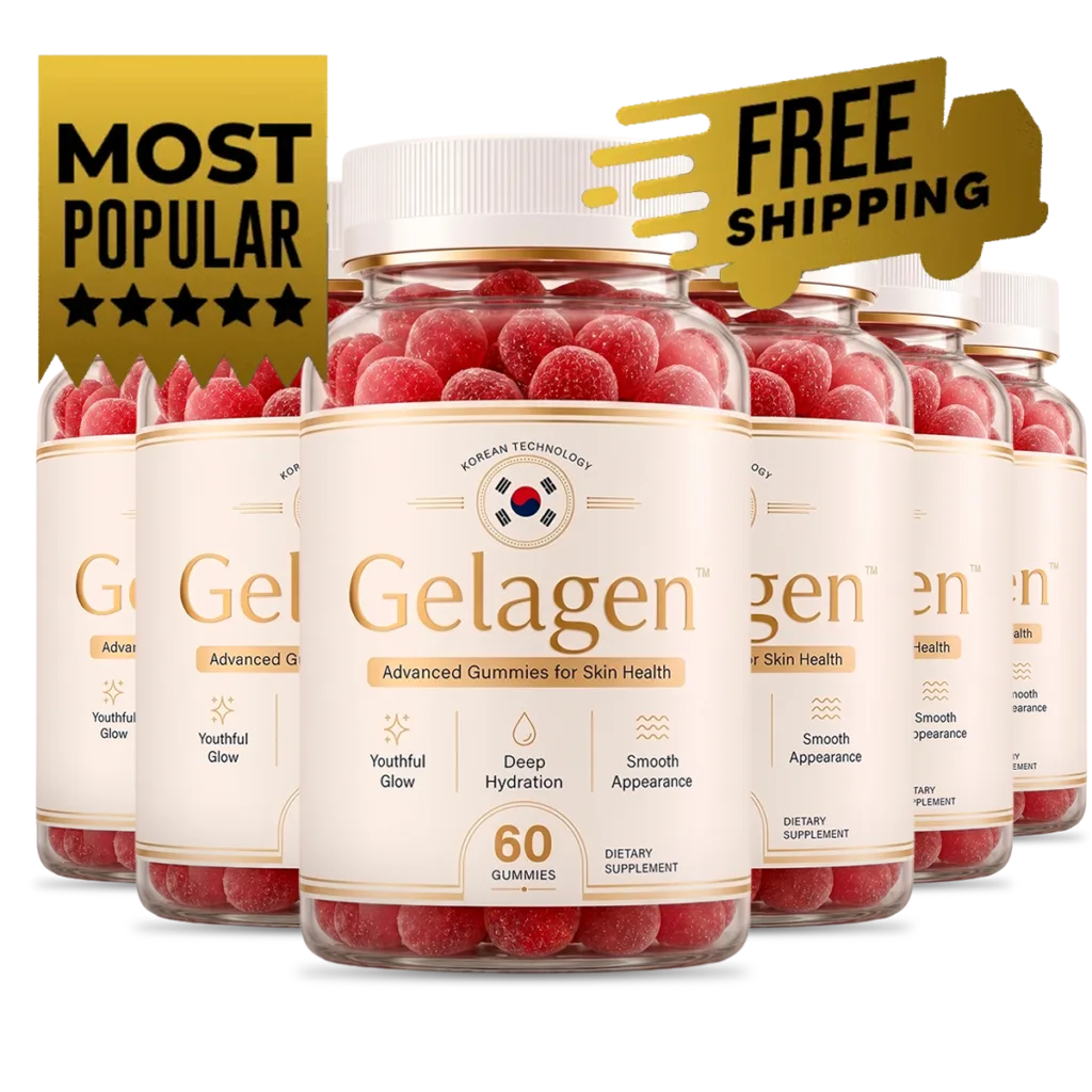 6 Bottles of Gelagen advanced gummies for skin health